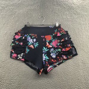 Three Days Floral‎ Ruffle Shorts Blue XS